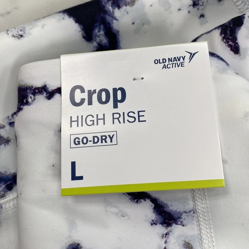 Old Navy high rise crop go-dry size L beautiful marble print - Picture 6 of 6